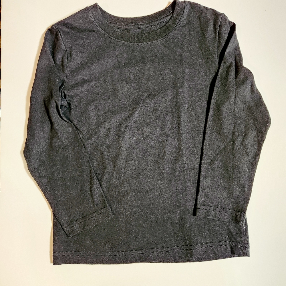 💜Cat & Jack Basic Long Sleeve Black T- Shirt Size: 5T